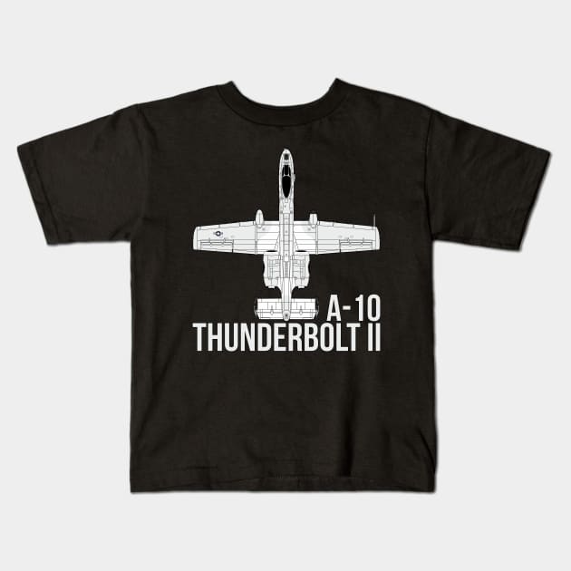 A-10 Thunderbolt II Kids T-Shirt by FAawRay